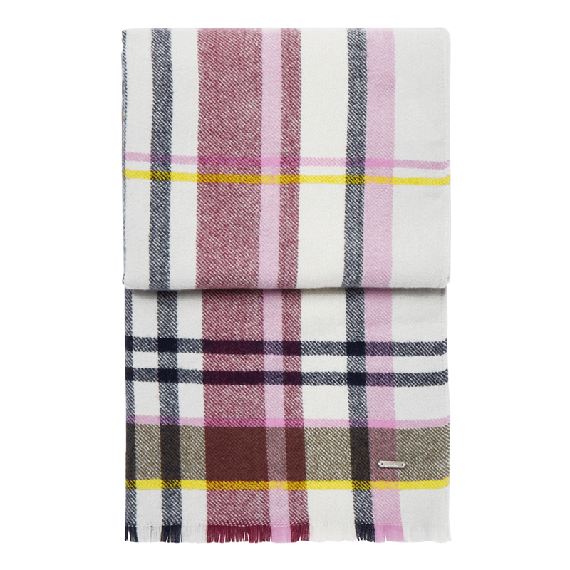 Joules Bridey Grey Marl Check Scarf-2