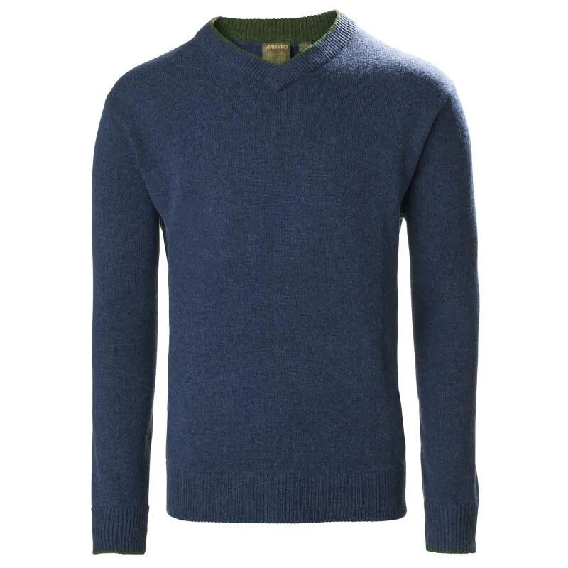 Musto Country V-Neck Dark Cobolt Knit Jumper