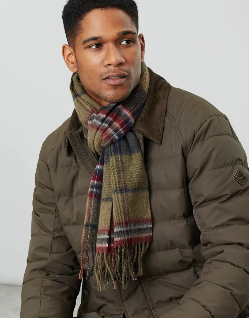 Joules Tytherton Gentlemans Green Check Scarf