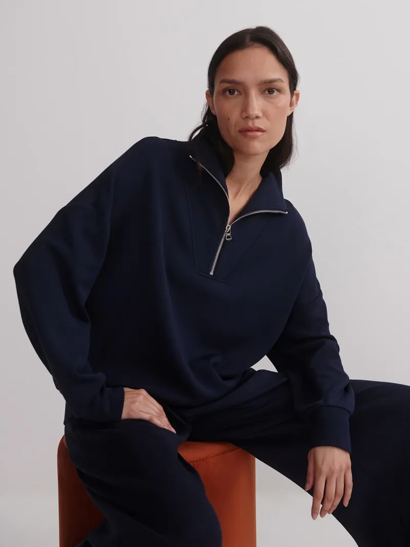 Varley Hawley Half-Zip Sweat - Navy-3