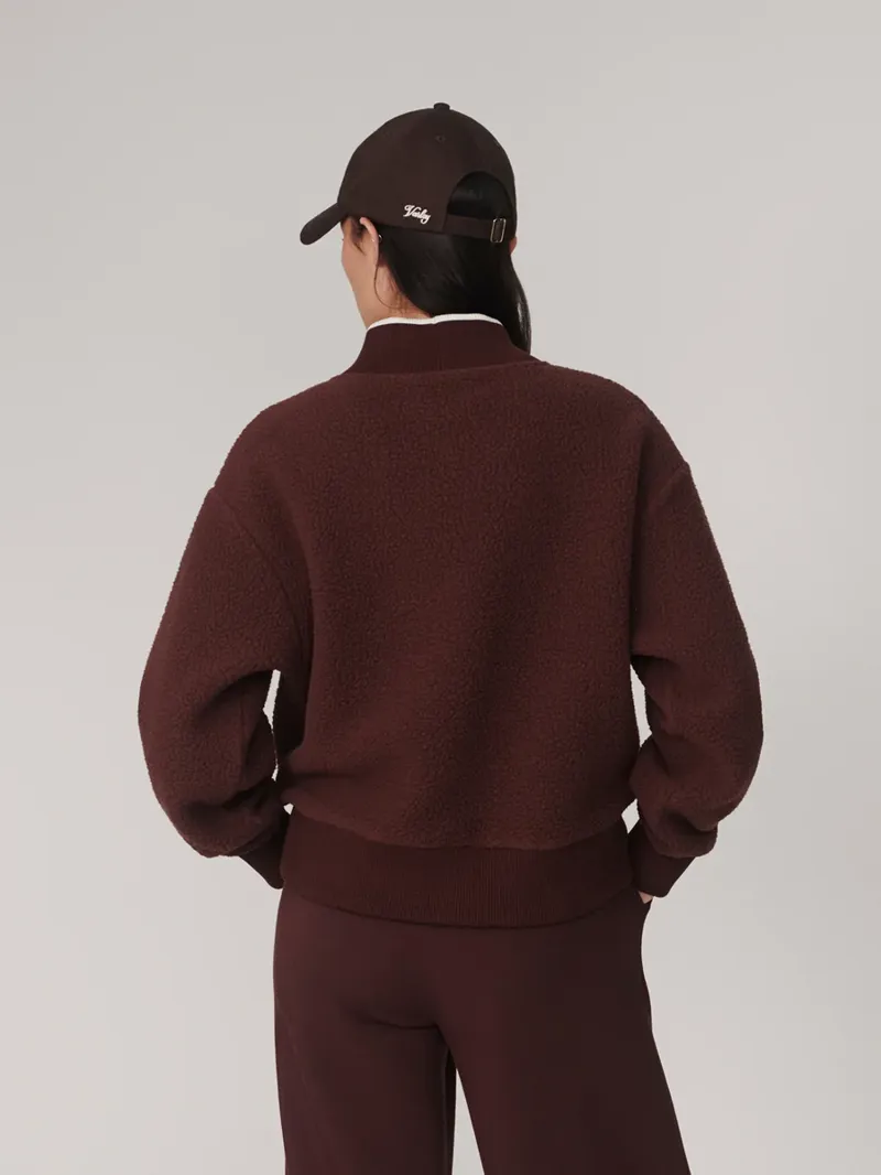 Varley Brenna Button-Neck Fleece - Mahogany-3