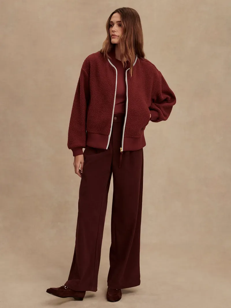 Varley Hansley Fleece Jacket - New Maroon-2