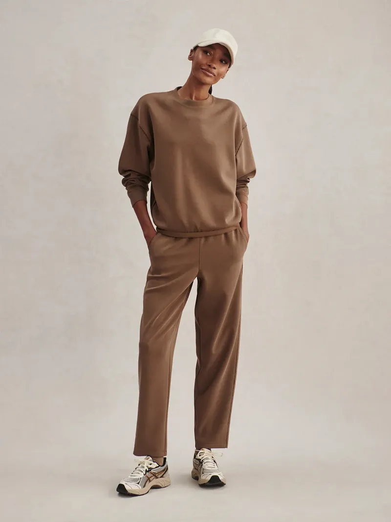Varley Coralie Crew-Neck Sweat - Teak Olive-1