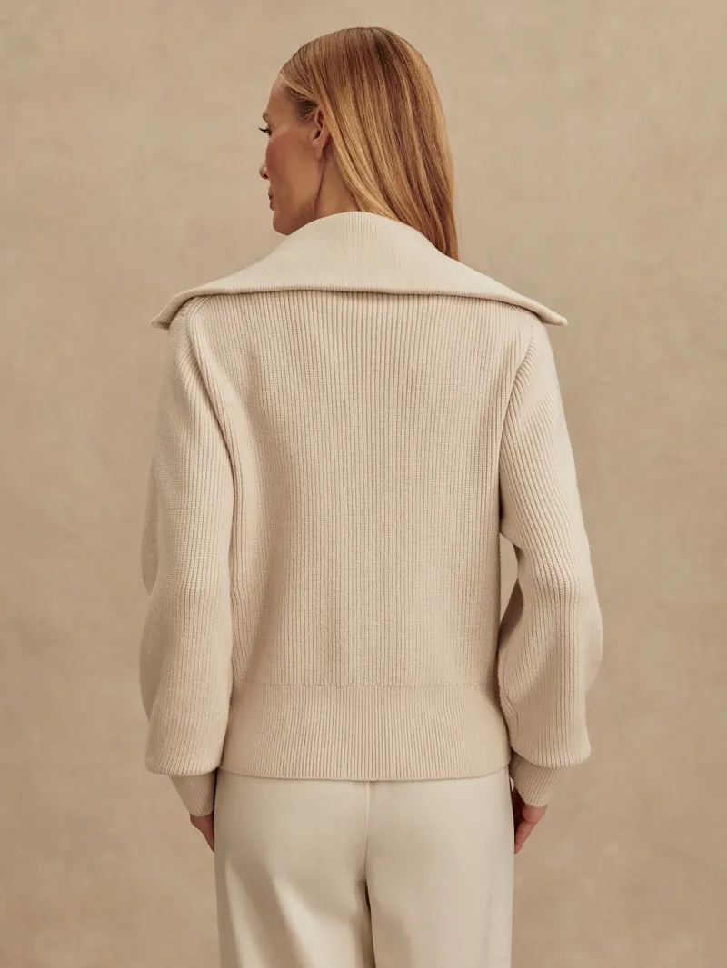 Varley Enrico Knit Jacket - Silver Birch-3