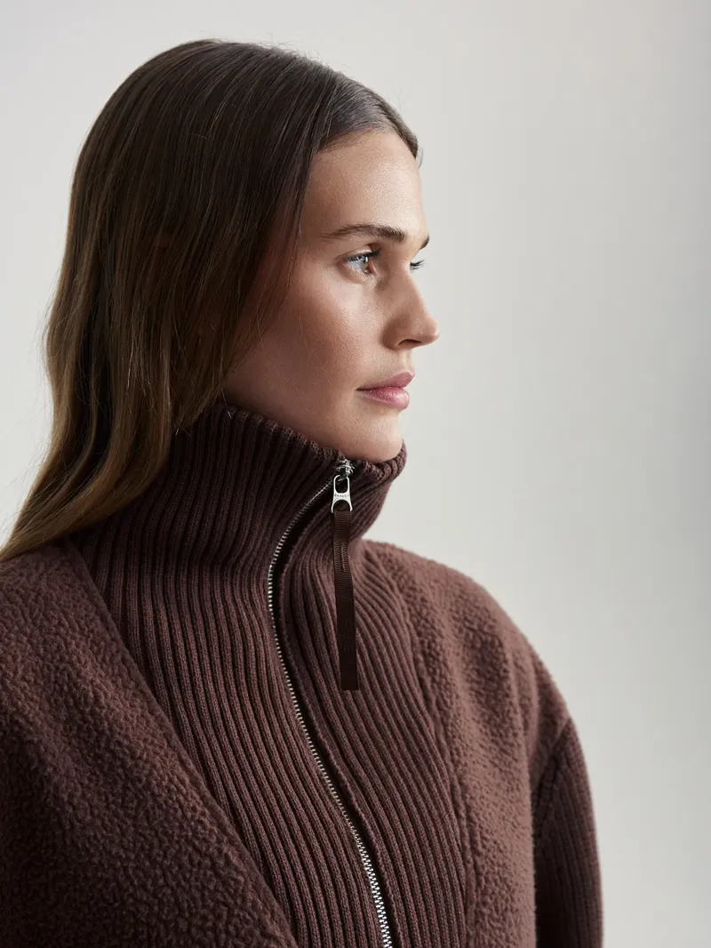 Varley Theresa Half Zip Fleece Combo - Chestnut-1