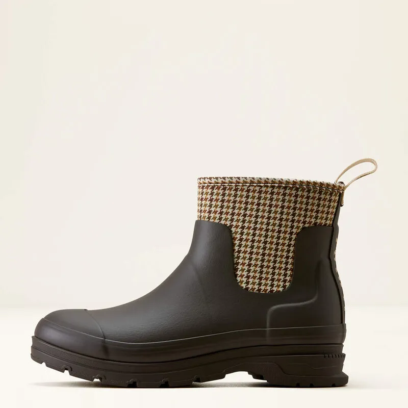 Ariat Kelmarsh Shortie Chocolate Tan Twill Rubber Boot-1