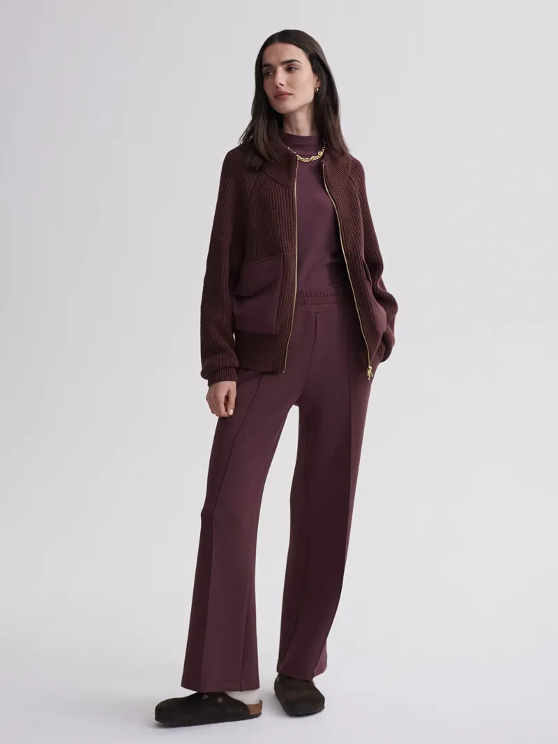 Varley Tessa Knit Jacket - Deep Mahogany-1