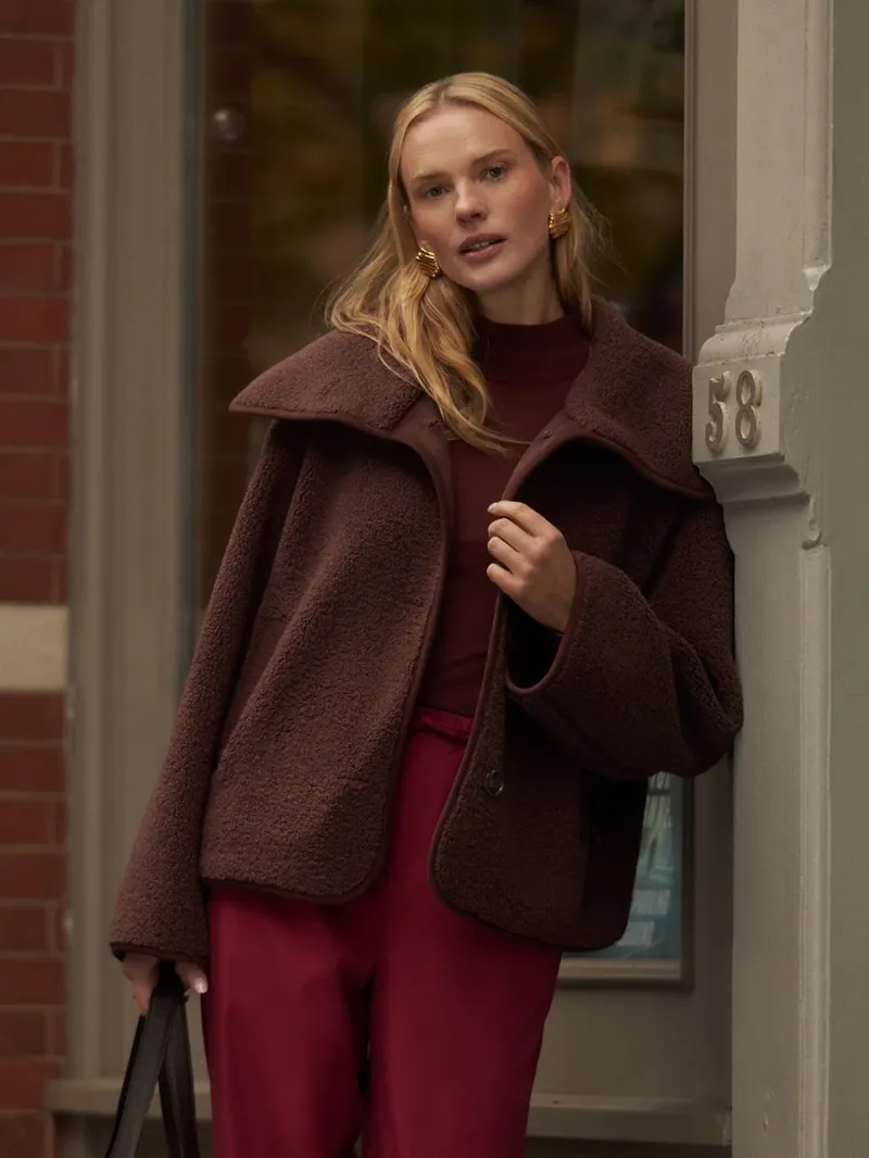 Varley Kellan Short Boxy Jacket - Mahogany