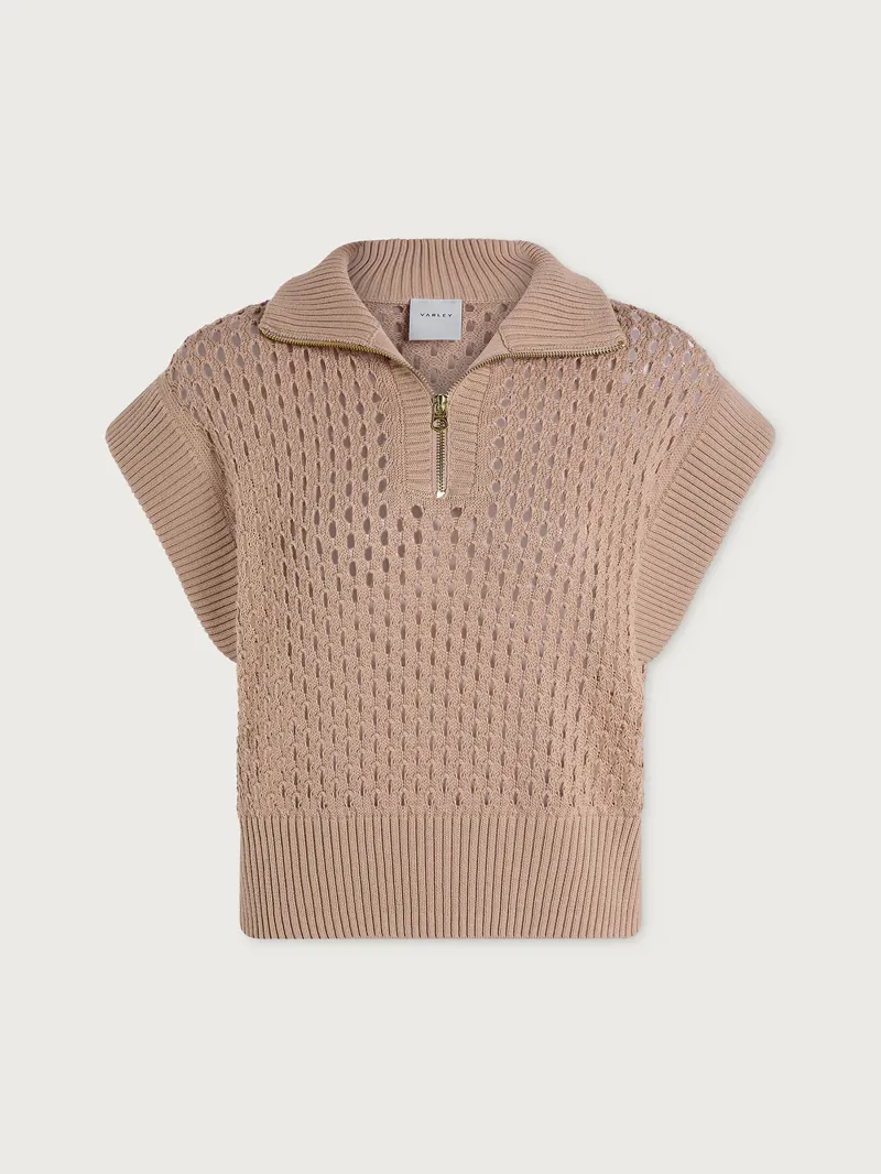 Varley Gaines Half-Zip Knit - Light Taupe-3