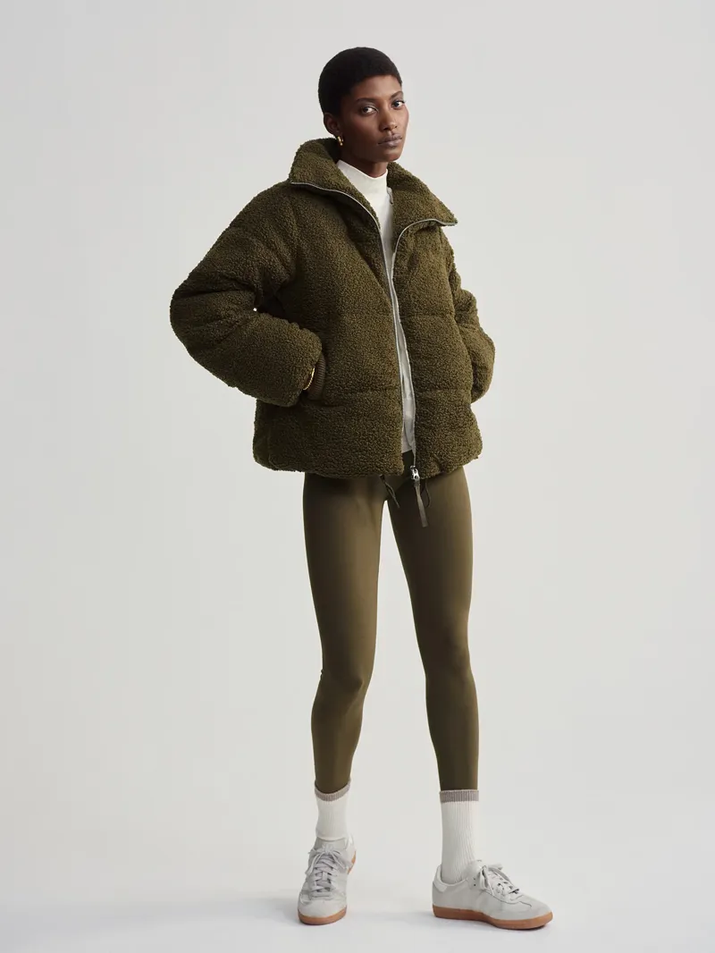 Varley Wilkins Sherpa Puffer Jacket - Dark Olive-2