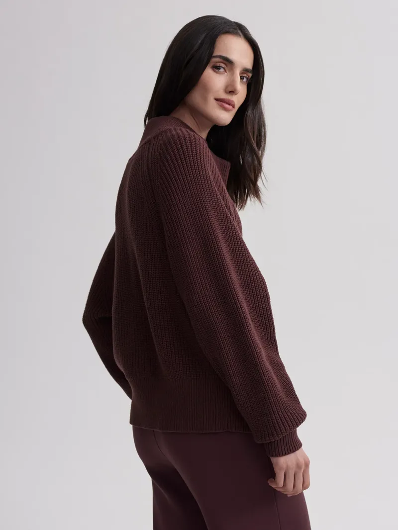 Varley Tessa Knit Jacket - Deep Mahogany-4