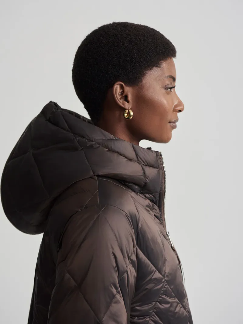 Varley  Frisco Long Quilt Coat - Coffee Quartz Metallic-1