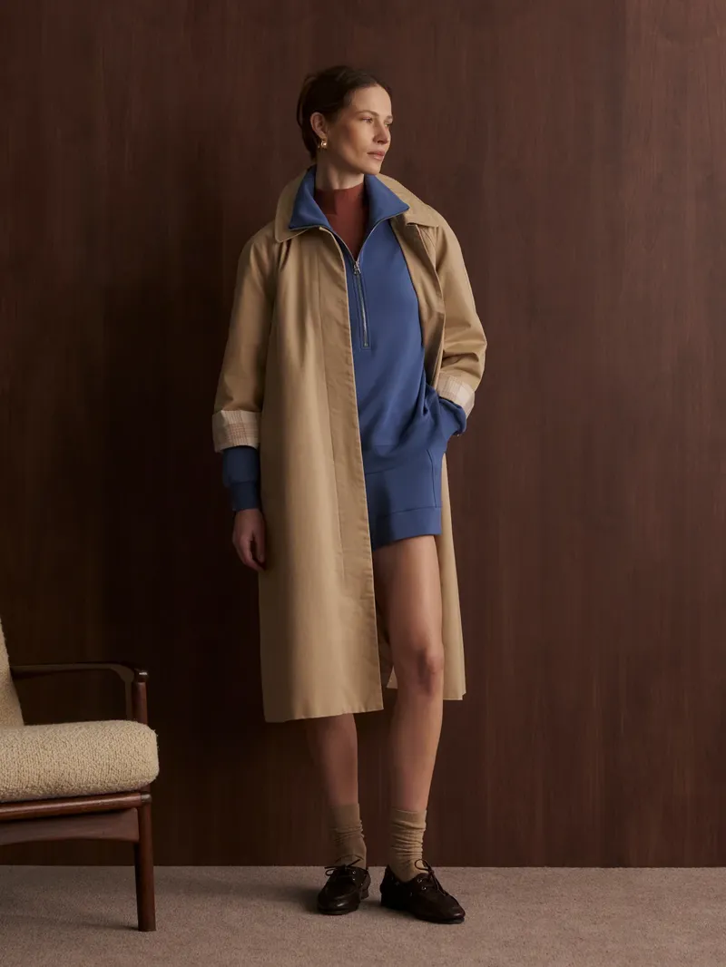 Varley Selene Half Zip Sweat - Bijou Blue-1