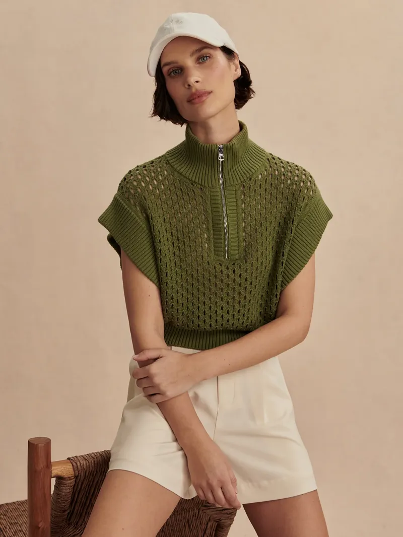 Varley Gaines Half-Zip Knit - Fresh Fern