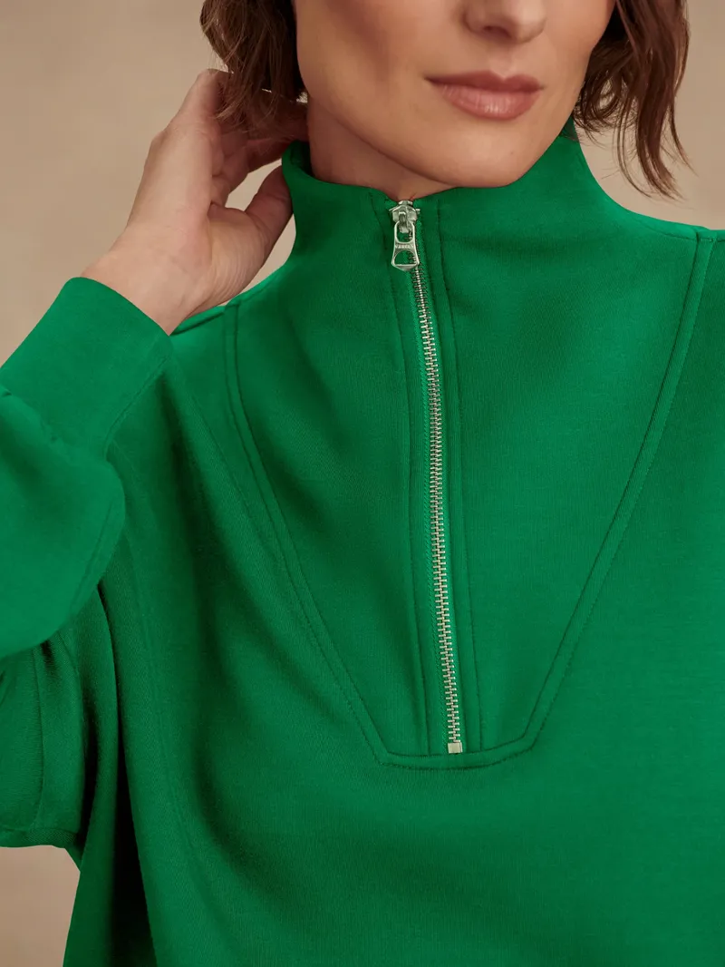 Varley Hawley Half Zip Sweat - Verdant Green-1
