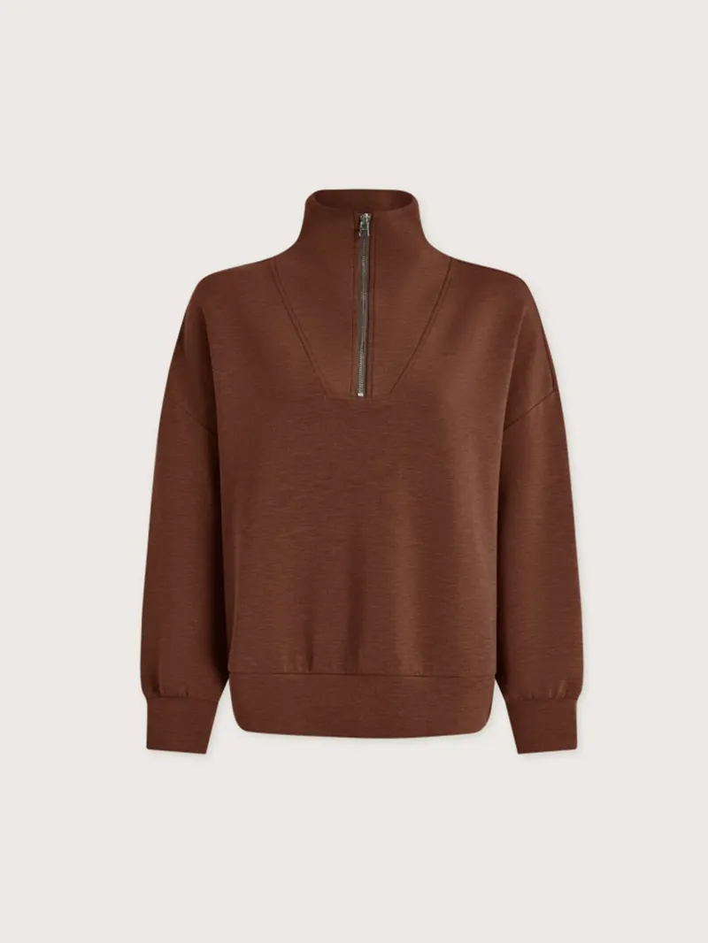 Varley Hawley Half-Zip Sweat - Golden Bronze Marl-4