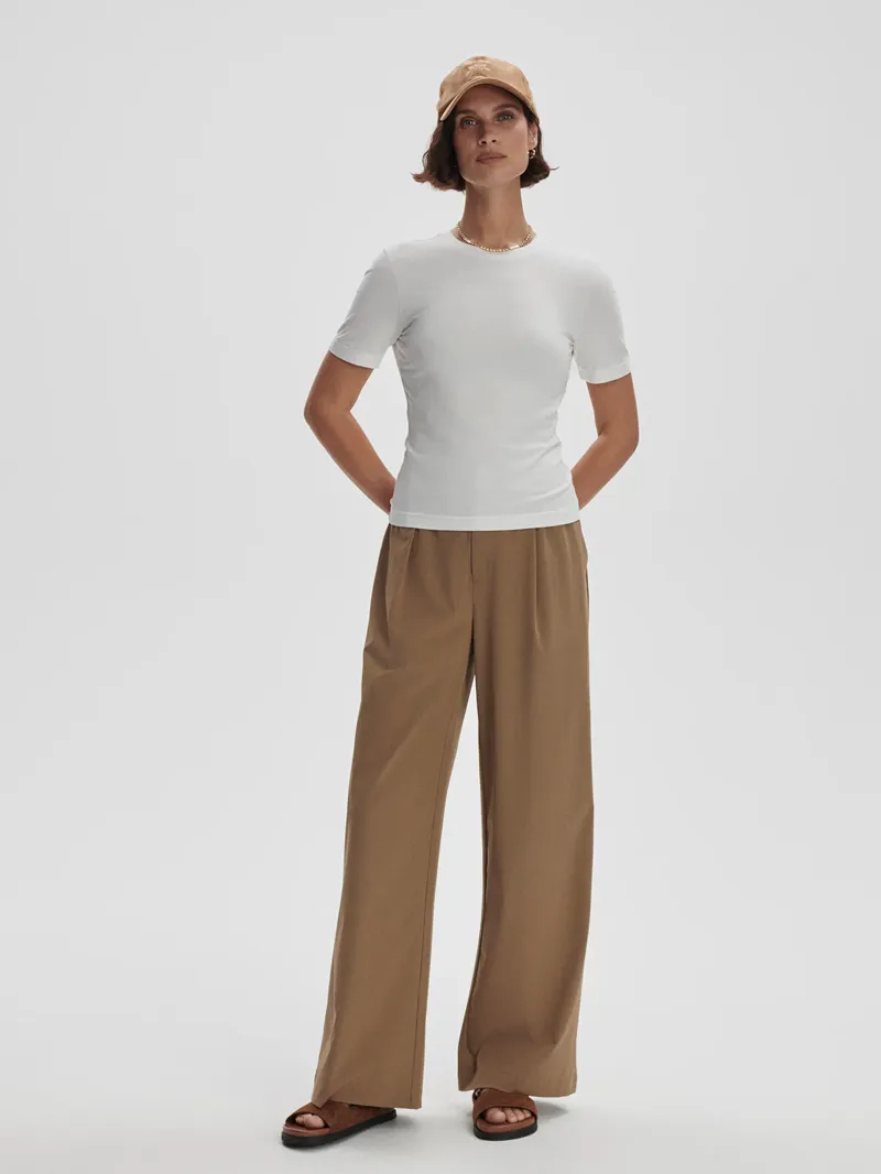 Varley Regina Fitted Tee - White-1