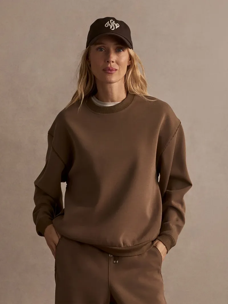 Varley Coralie Crew-Neck Sweat - Teak Olive