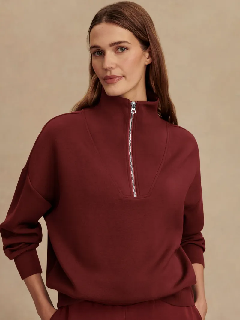 Varley Hawley Half-Zip Sweat - New Maroon