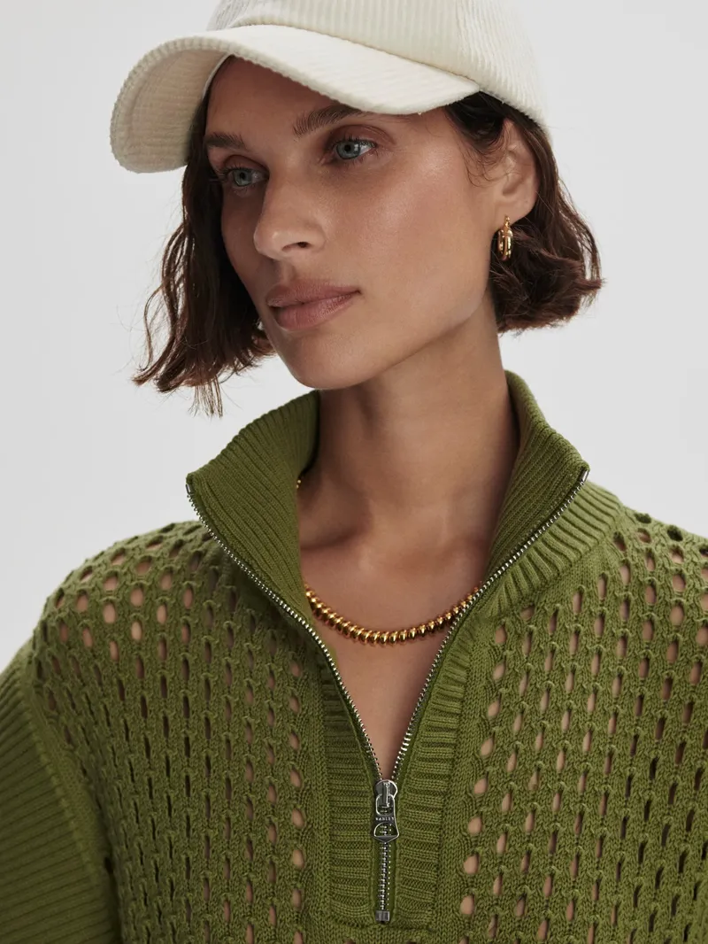 Varley Gaines Half-Zip Knit - Fresh Fern-3
