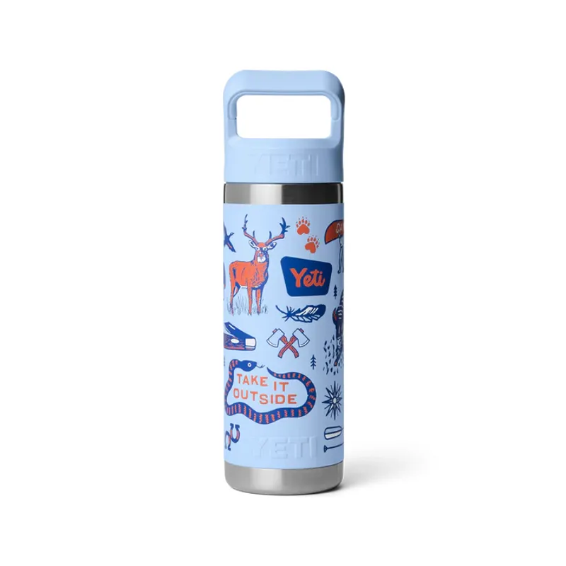 YETI Rambler 18 Oz Big Sky Summer Camp Bottle with Straw Cap-1