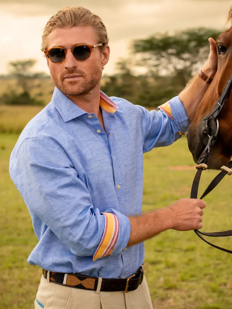 KOY Cotton/Linen Shirt - Deep Blue