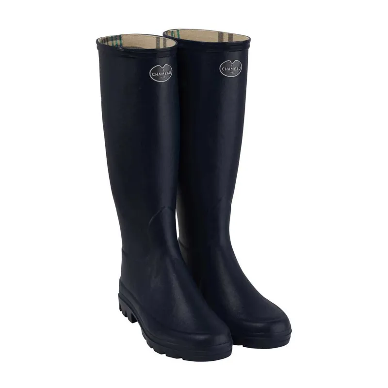 Le Chameau Ladies Iris Noir Jersey Lined Wellingtons