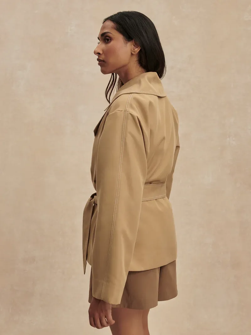 Varley Maddox Short Trench - Light Tan-6