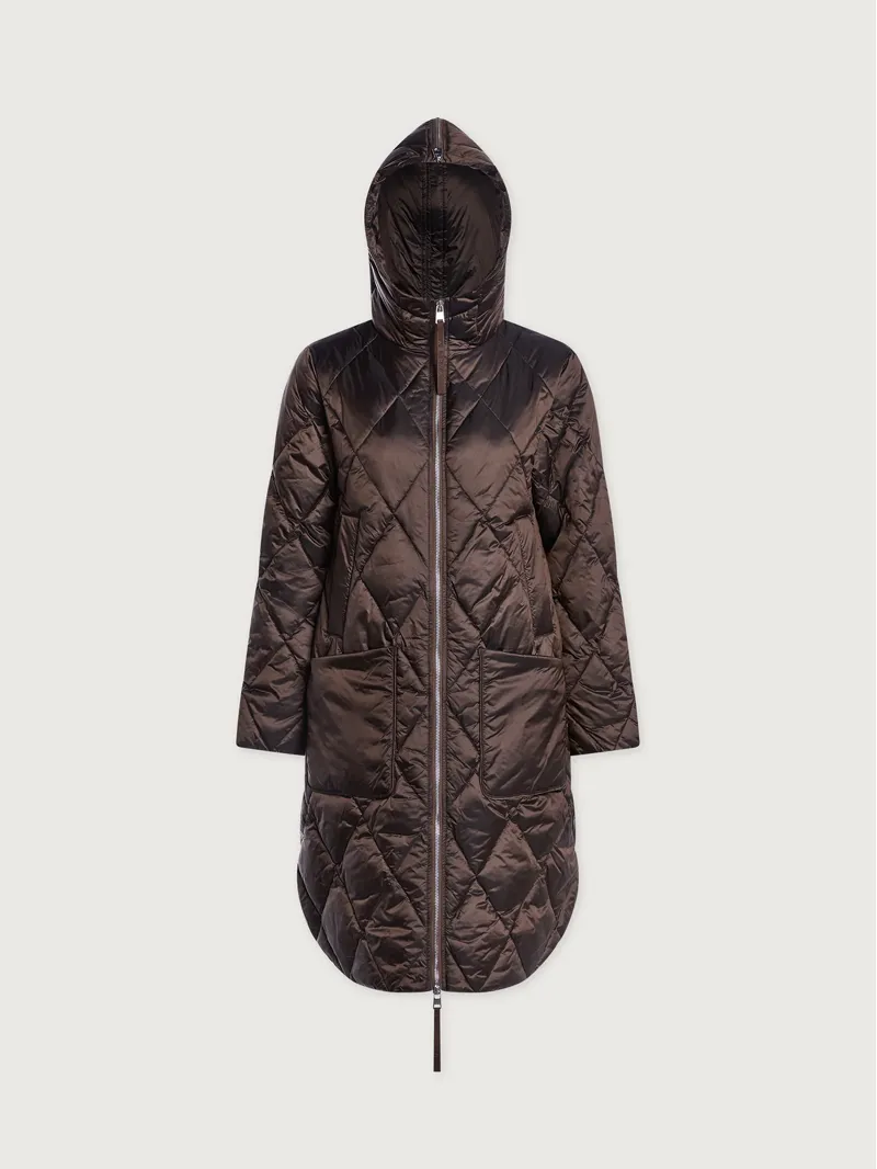 Varley  Frisco Long Quilt Coat - Coffee Quartz Metallic-2
