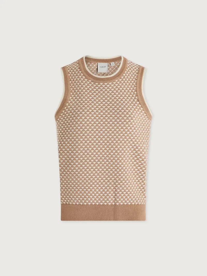 Varley Jenson Stitch Knit Tank - Light Taupe-4