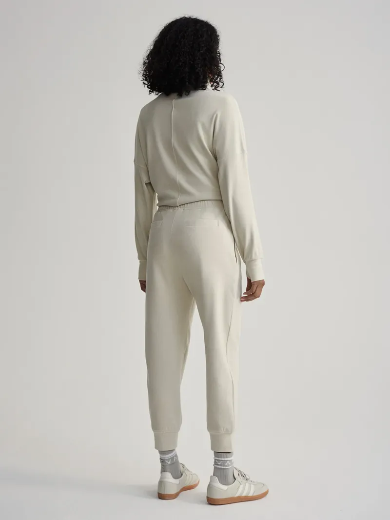 Varley Brushed Rib Slim Cuff Pant 25 - Cement Marl-1