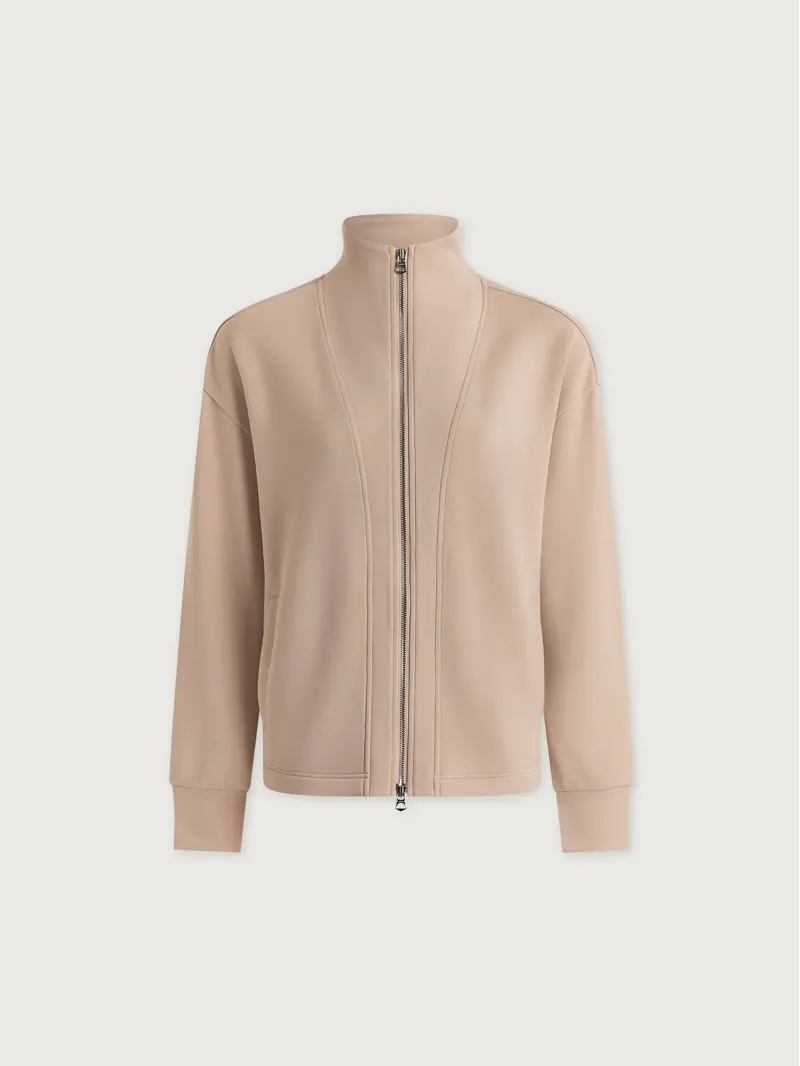 Varley Arlene Zip-Through Sweat - Mushroom-4