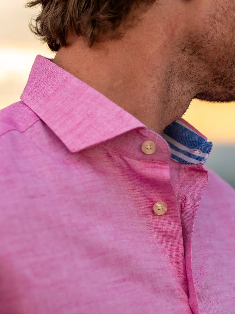 KOY Cotton/Linen Shirt - Rich Pink-1
