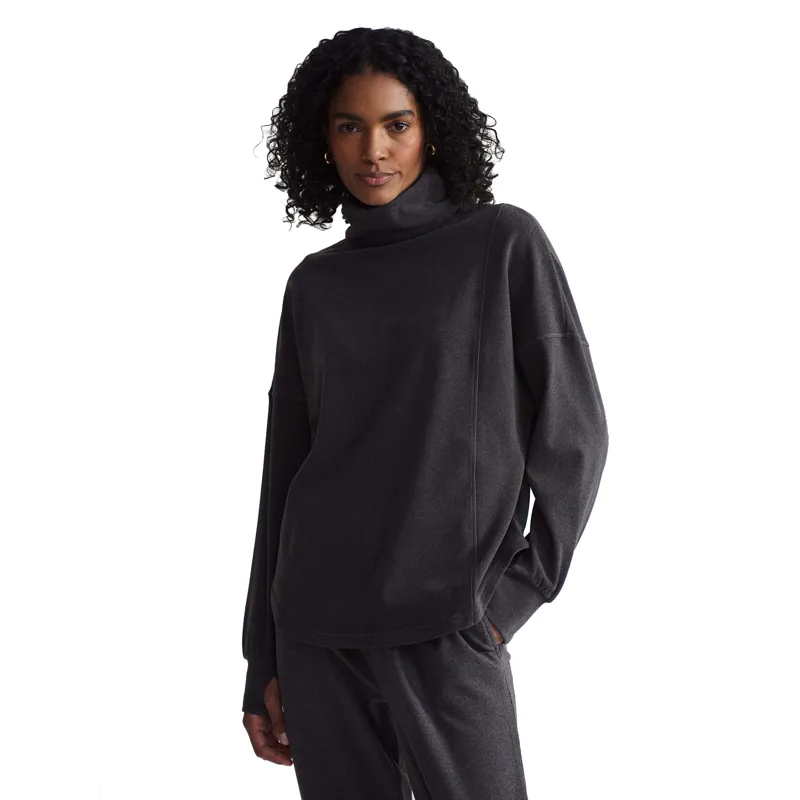 Varley Rainer Roll Neck Midlayer - Black Marl
