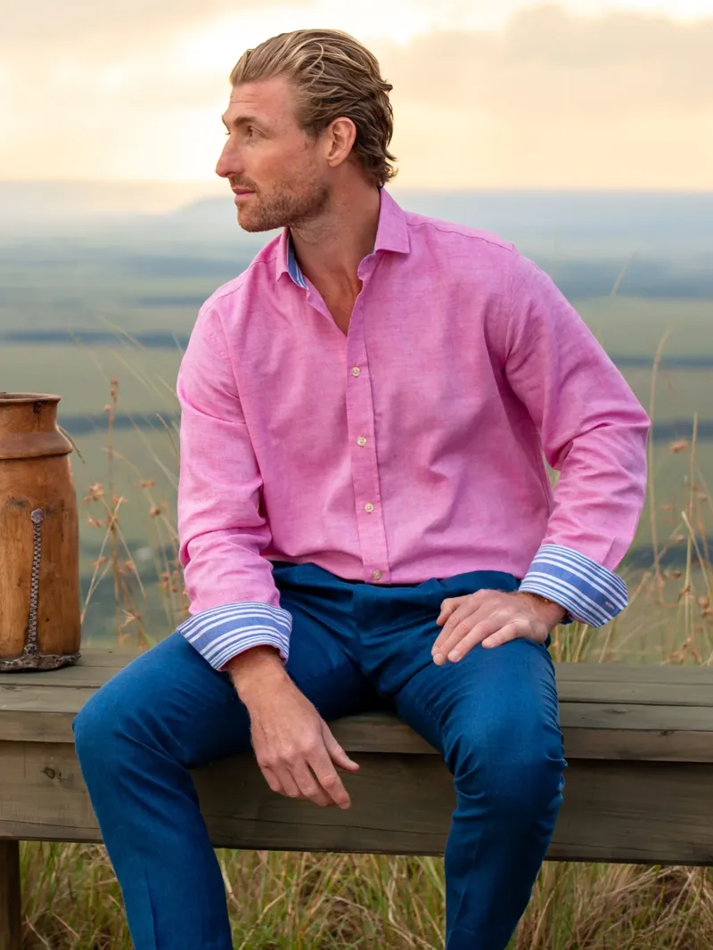 KOY Cotton/Linen Shirt - Rich Pink