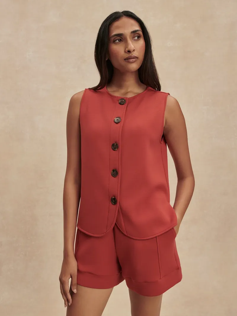 Varley Josie Button-Through Tank - Bossa Nova