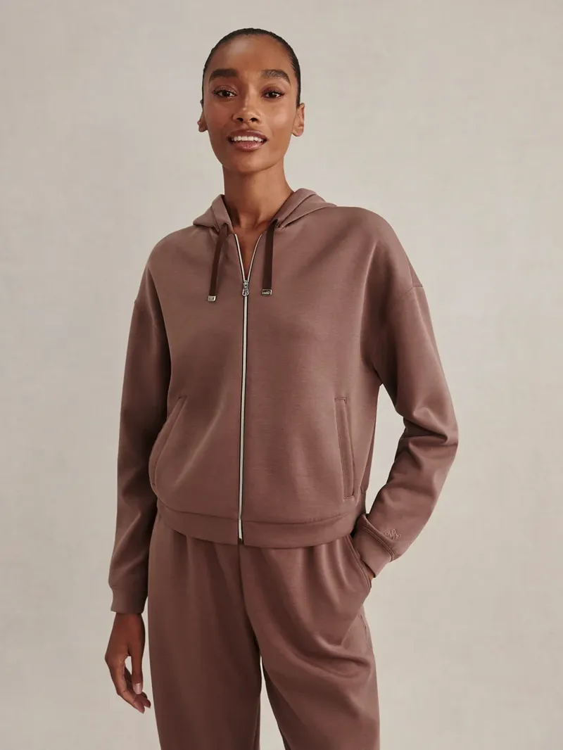 Varley Jorgie Zip-Through Hoodie - Coffee Quartz