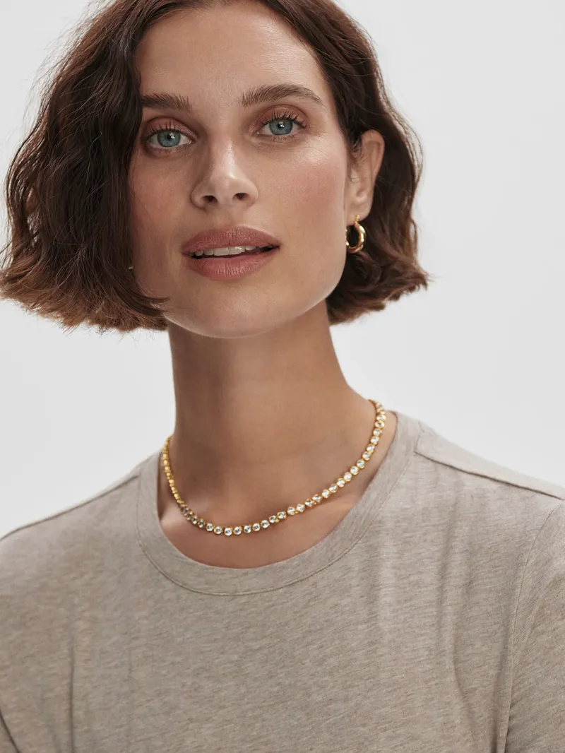 Varley Regina Fitted Tee - Taupe Marl-1