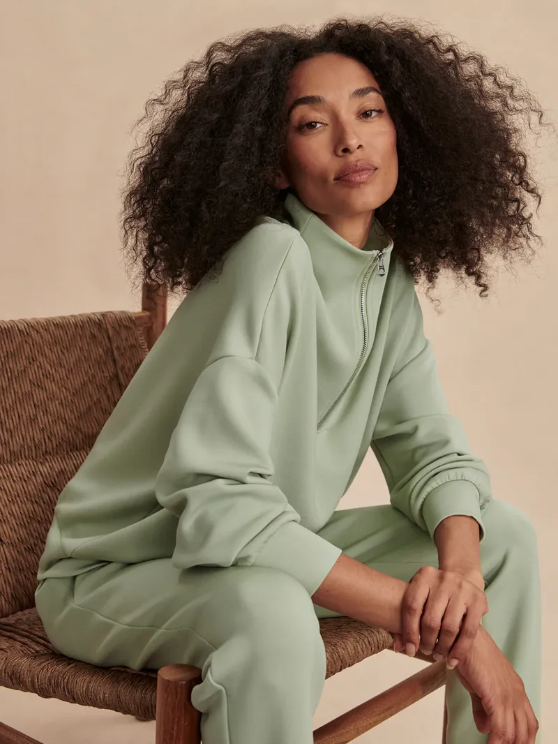 Varley Hawley Half-Zip Sweat - Snow Sage-2
