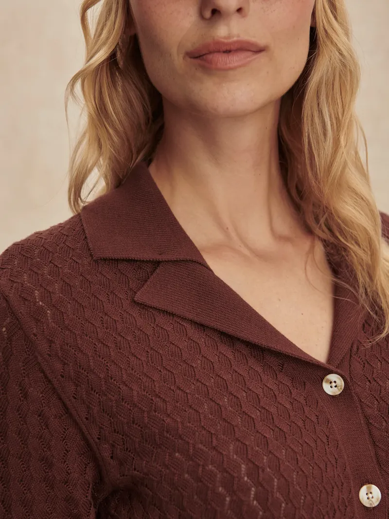 Varley Madelene Knit Shirt - Ironwood-5