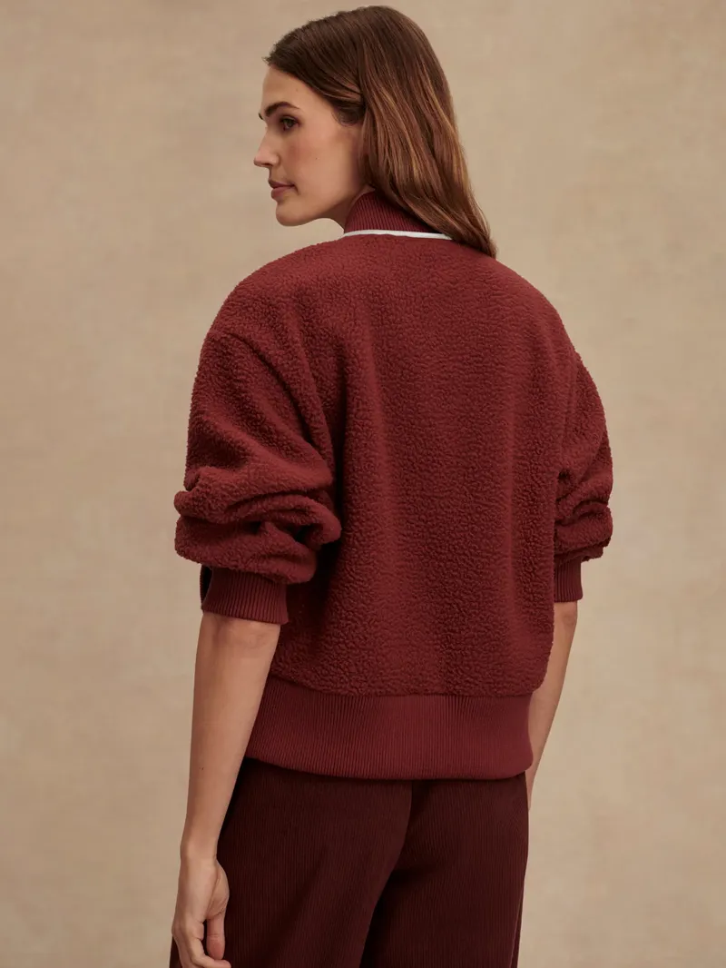 Varley Hansley Fleece Jacket - New Maroon-4