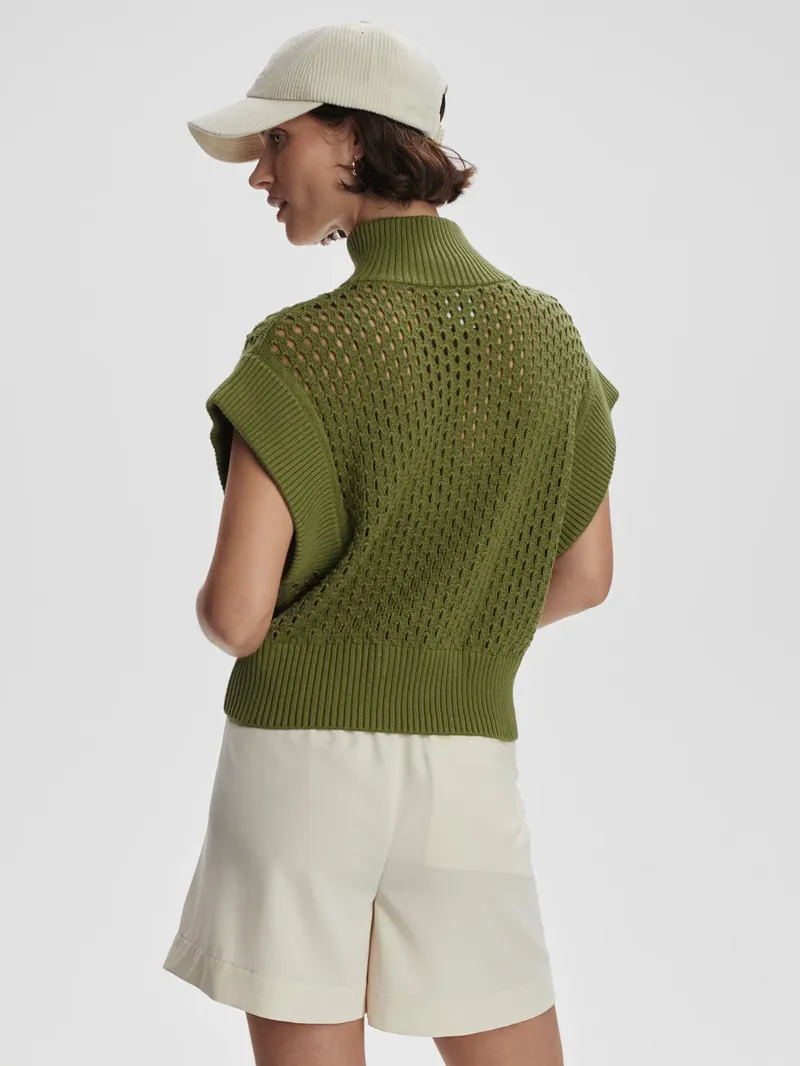 Varley Gaines Half-Zip Knit - Fresh Fern-1