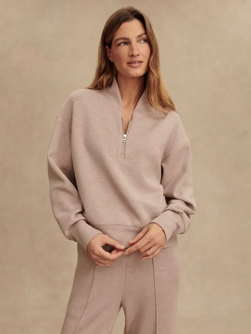 Varley Davidson Sweat - Taupe Marl-1