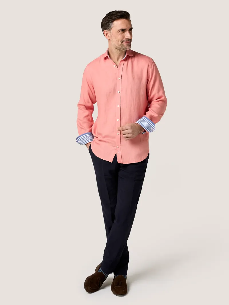 KOY Linen Shirt - Salmon Pink-3