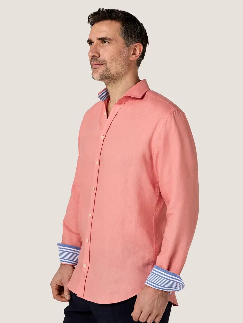 KOY Linen Shirt - Salmon Pink-4