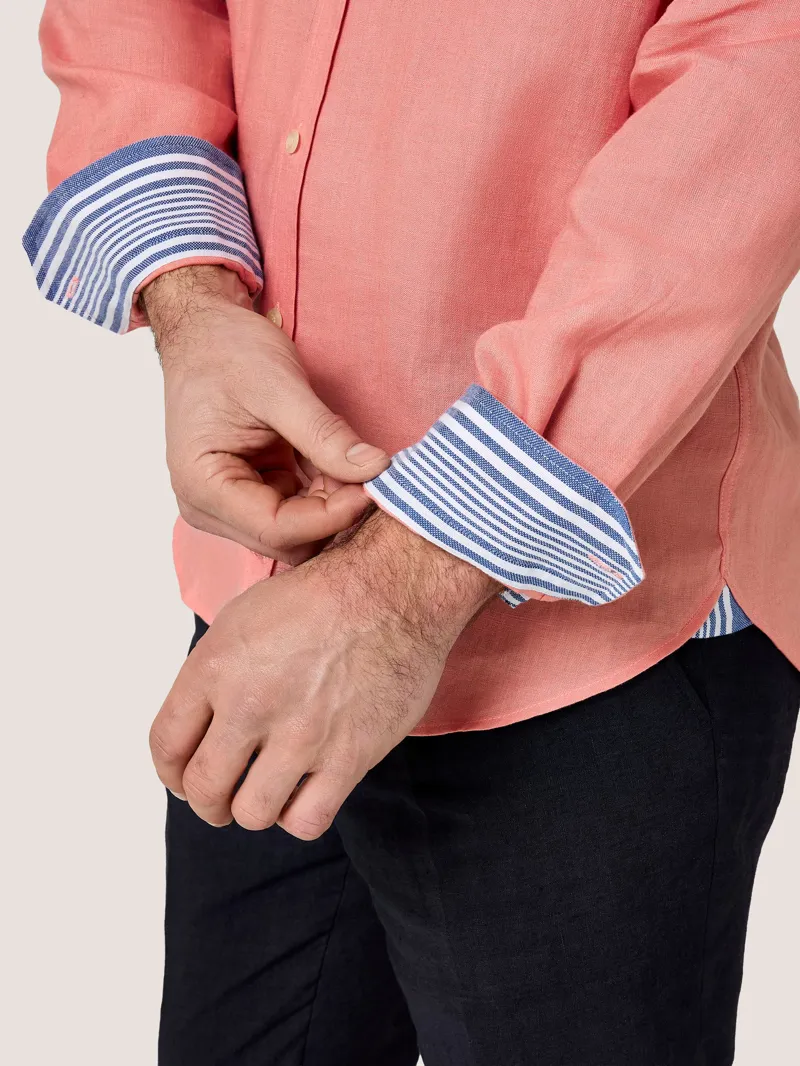 KOY Linen Shirt - Salmon Pink-6