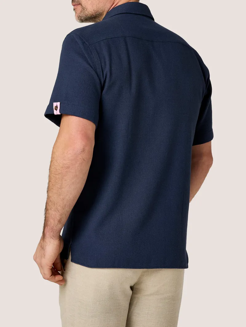 KOY Air Weave Short Sleeve Shirt - Navy-3