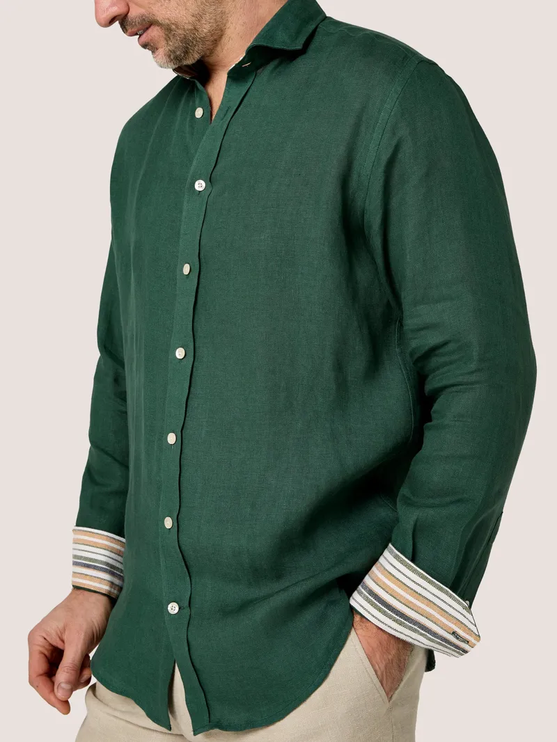KOY Linen Shirt - Forest Green-1