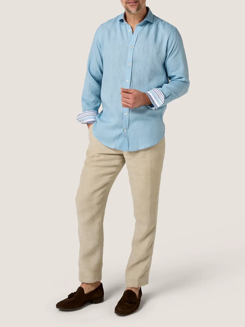 KOY Linen Shirt - Ocean Blue-2