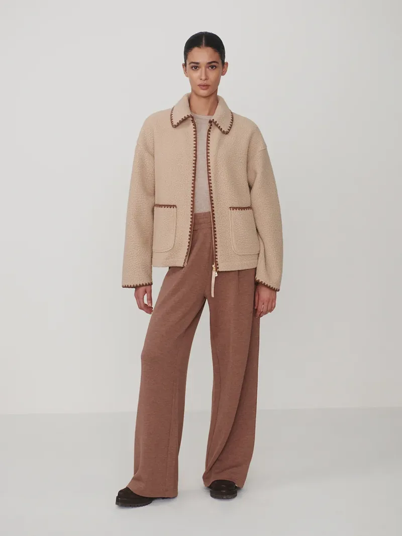 Varley Ruiko Zip-Through Fleece - Light Taupe-1